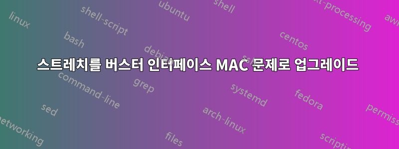 스트레치를 버스터 인터페이스 MAC 문제로 업그레이드