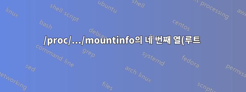 /proc/.../mountinfo의 네 번째 열(루트)은 무엇을 의미합니까?