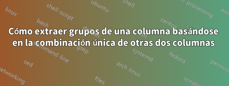 Cómo extraer grupos de una columna basándose en la combinación única de otras dos columnas