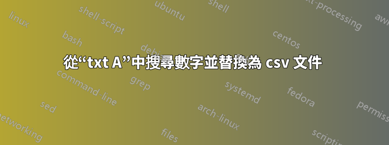 從“txt A”中搜尋數字並替換為 csv 文件