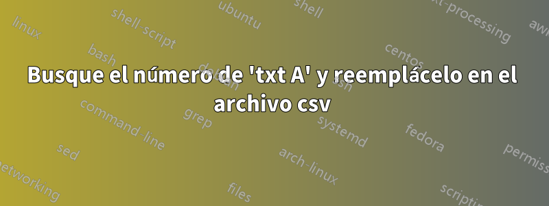 Busque el número de 'txt A' y reemplácelo en el archivo csv