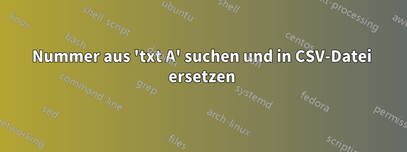 Nummer aus 'txt A' suchen und in CSV-Datei ersetzen