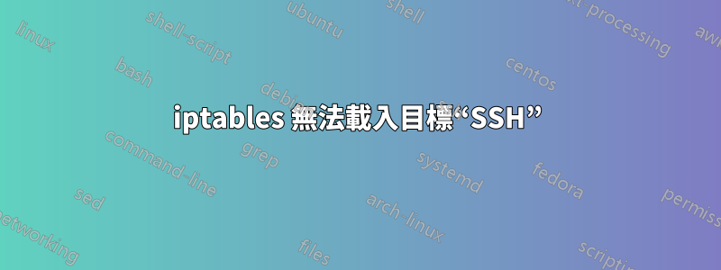 iptables 無法載入目標“SSH”