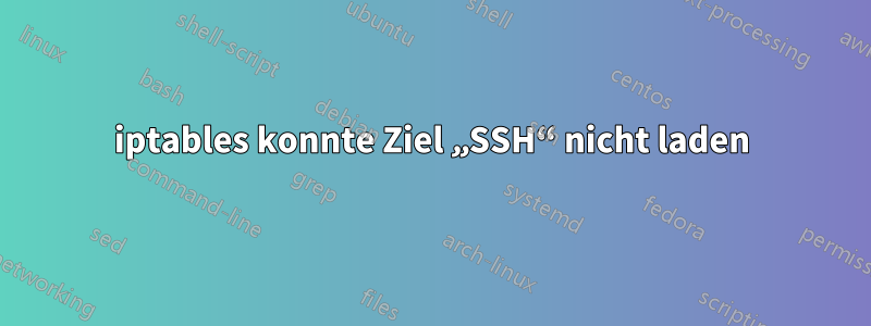 iptables konnte Ziel „SSH“ nicht laden