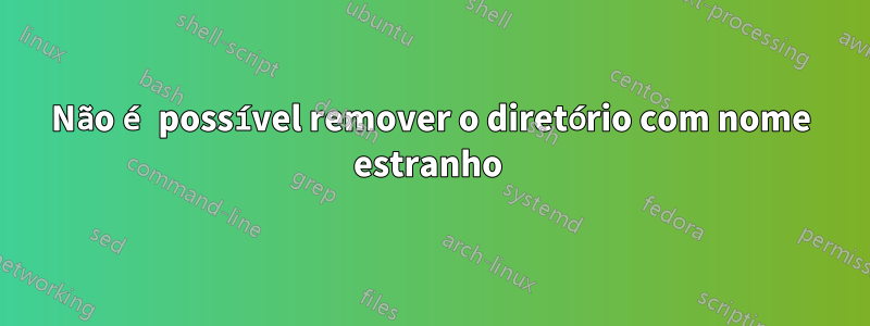 Não é possível remover o diretório com nome estranho 