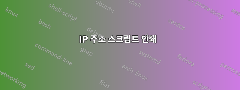 IP 주소 스크립트 인쇄 