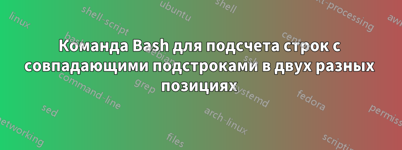 Команда Bash для подсчета строк с совпадающими подстроками в двух разных позициях