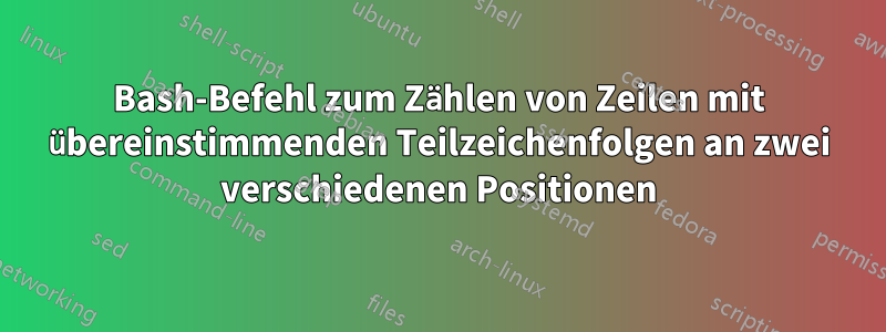 Bash-Befehl zum Zählen von Zeilen mit übereinstimmenden Teilzeichenfolgen an zwei verschiedenen Positionen