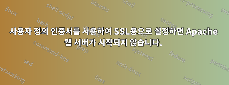 사용자 정의 인증서를 사용하여 SSL용으로 설정하면 Apache 웹 서버가 시작되지 않습니다.