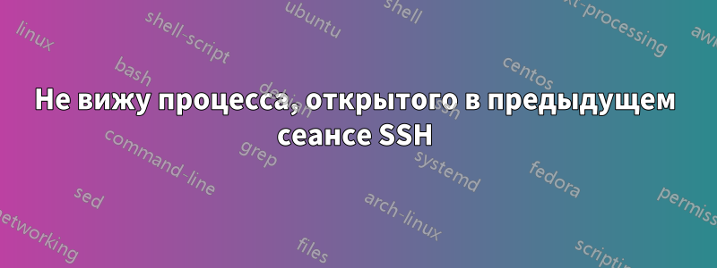 Не вижу процесса, открытого в предыдущем сеансе SSH