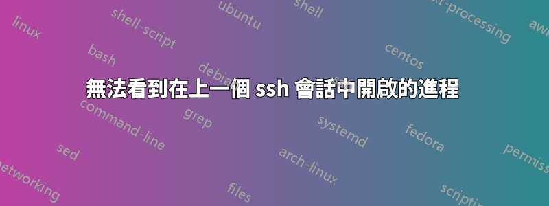 無法看到在上一個 ssh 會話中開啟的進程