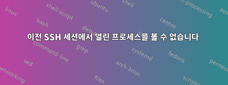 이전 SSH 세션에서 열린 프로세스를 볼 수 없습니다