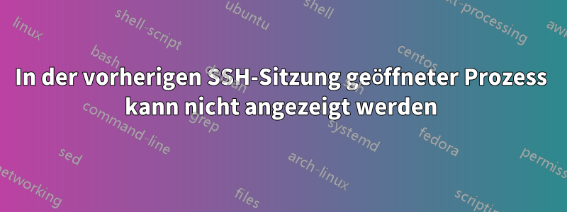 In der vorherigen SSH-Sitzung geöffneter Prozess kann nicht angezeigt werden