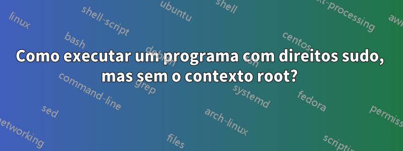 Como executar um programa com direitos sudo, mas sem o contexto root?