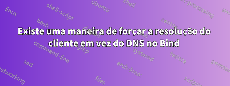 Existe uma maneira de forçar a resolução do cliente em vez do DNS no Bind