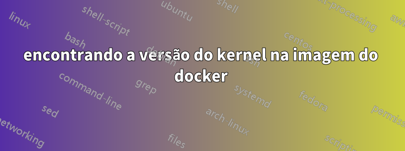 encontrando a versão do kernel na imagem do docker