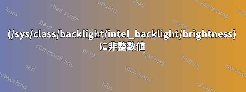 (/sys/class/backlight/intel_backlight/brightness) に非整数値