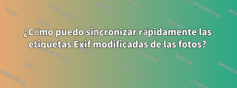 ¿Cómo puedo sincronizar rápidamente las etiquetas Exif modificadas de las fotos?