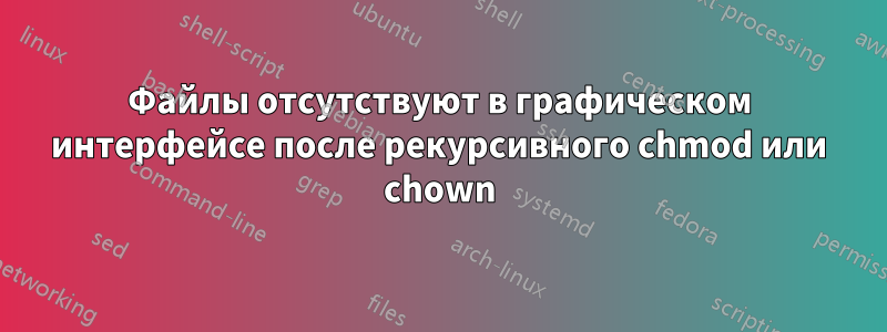 Файлы отсутствуют в графическом интерфейсе после рекурсивного chmod или chown