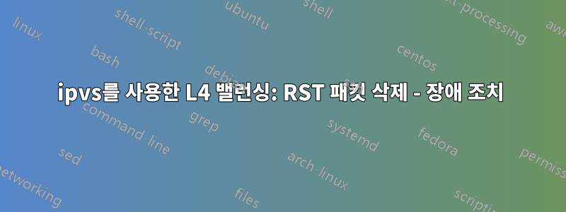 ipvs를 사용한 L4 밸런싱: RST 패킷 삭제 - 장애 조치