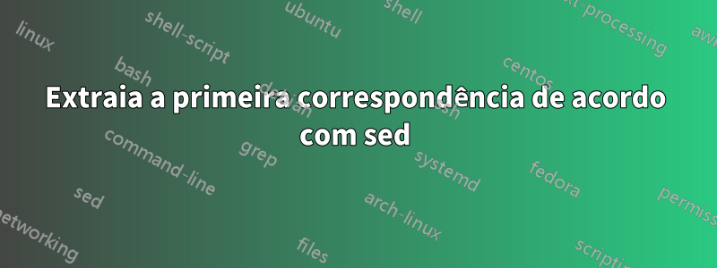 Extraia a primeira correspondência de acordo com sed