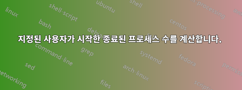 지정된 사용자가 시작한 종료된 프로세스 수를 계산합니다.