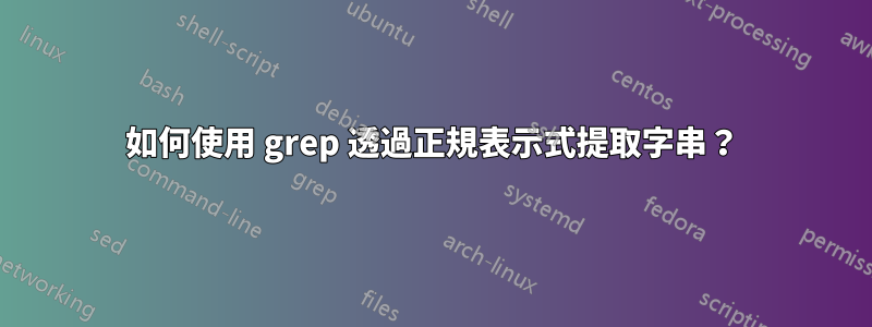 如何使用 grep 透過正規表示式提取字串？