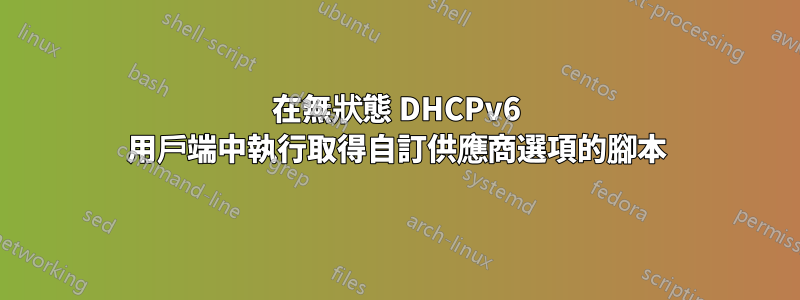 在無狀態 DHCPv6 用戶端中執行取得自訂供應商選項的腳本