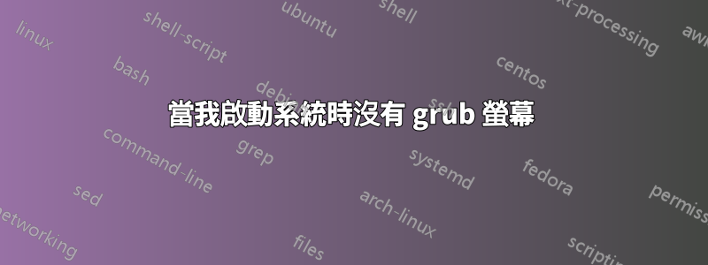 當我啟動系統時沒有 grub 螢幕