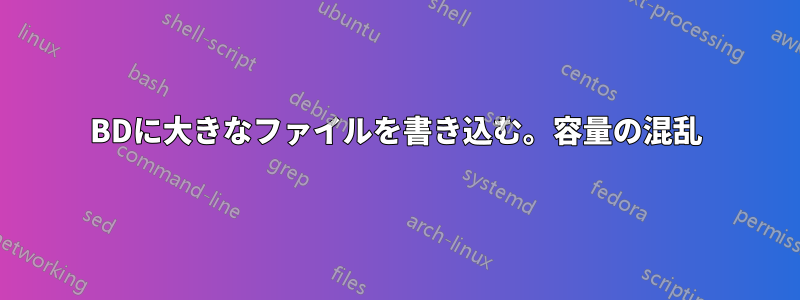 BDに大きなファイルを書き込む。容量の混乱