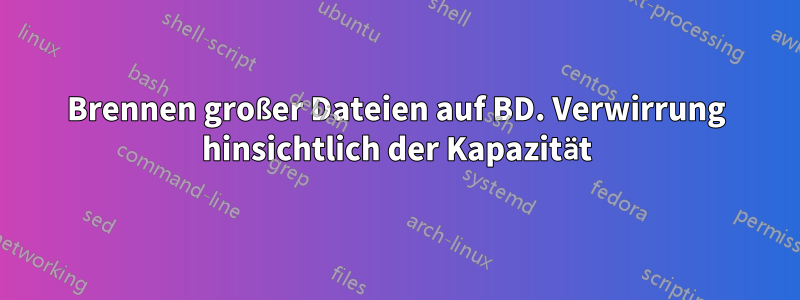 Brennen großer Dateien auf BD. Verwirrung hinsichtlich der Kapazität