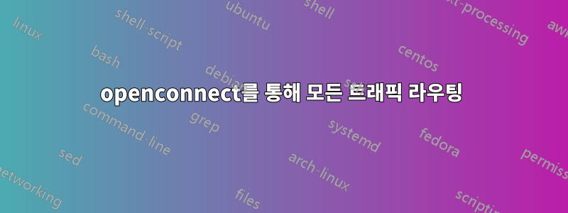 openconnect를 통해 모든 트래픽 라우팅