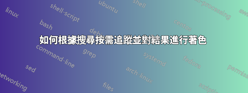 如何根據搜尋按需追蹤並對結果進行著色