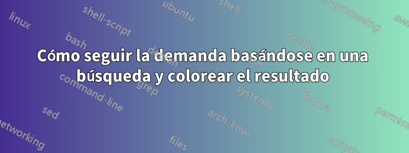 Cómo seguir la demanda basándose en una búsqueda y colorear el resultado