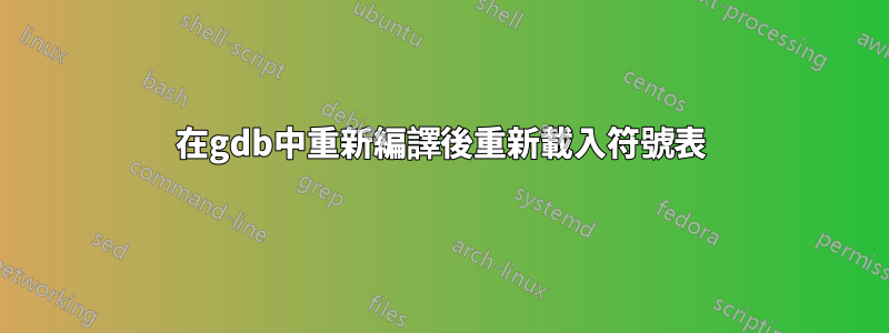 在gdb中重新編譯後重新載入符號表