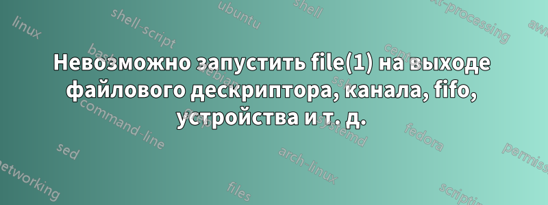 Невозможно запустить file(1) на выходе файлового дескриптора, канала, fifo, устройства и т. д.