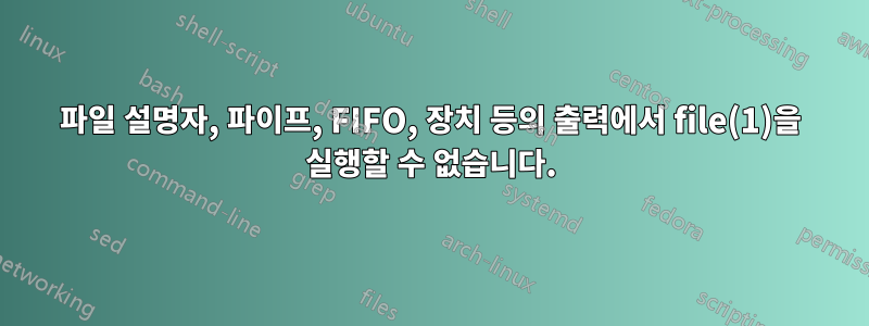 파일 설명자, 파이프, FIFO, 장치 등의 출력에서 ​​file(1)을 실행할 수 없습니다.