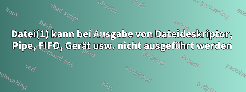 Datei(1) kann bei Ausgabe von Dateideskriptor, Pipe, FIFO, Gerät usw. nicht ausgeführt werden