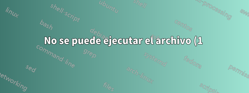 No se puede ejecutar el archivo (1) en la salida del descriptor de archivo, canalización, quincena, dispositivo, etc.