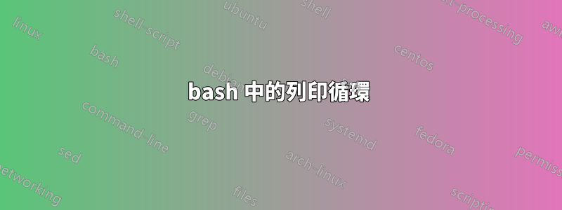 bash 中的列印循環