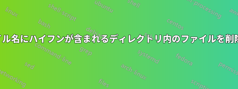 ファイル名にハイフンが含まれるディレクトリ内のファイルを削除する