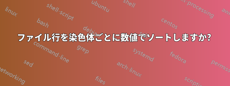 ファイル行を染色体ごとに数値でソートしますか?