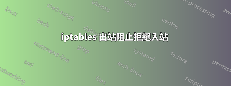 iptables 出站阻止拒絕入站