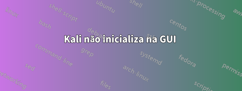 Kali não inicializa na GUI