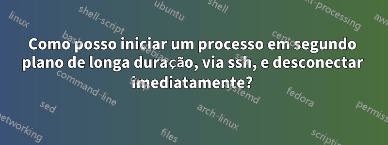 Como posso iniciar um processo em segundo plano de longa duração, via ssh, e desconectar imediatamente?