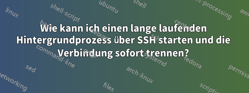 Wie kann ich einen lange laufenden Hintergrundprozess über SSH starten und die Verbindung sofort trennen?