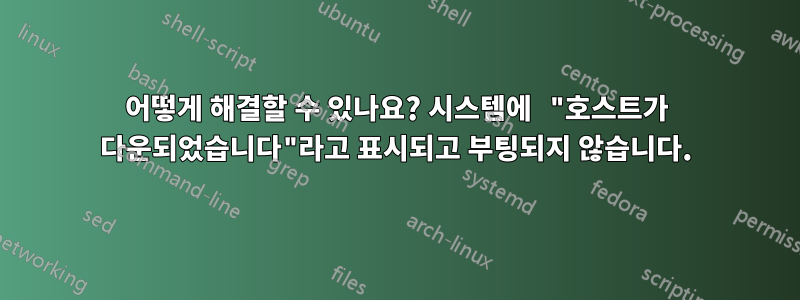 어떻게 해결할 수 있나요? 시스템에 "호스트가 다운되었습니다"라고 표시되고 부팅되지 않습니다.