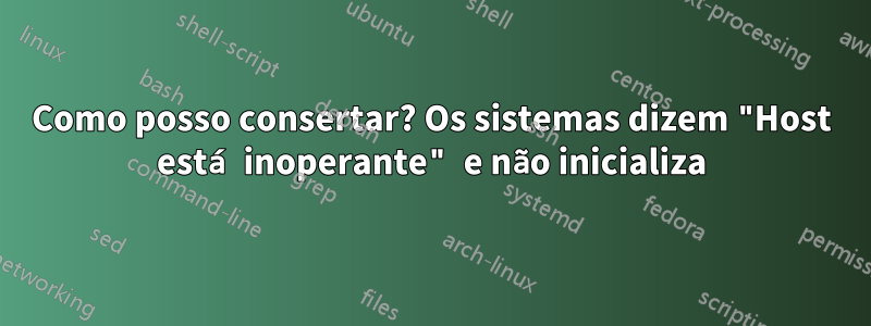 Como posso consertar? Os sistemas dizem "Host está inoperante" e não inicializa