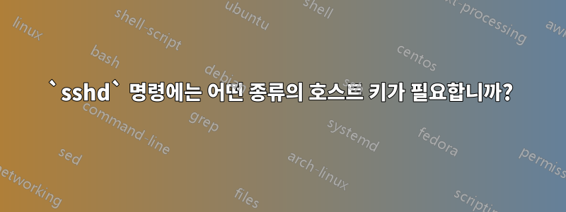 `sshd` 명령에는 어떤 종류의 호스트 키가 필요합니까?