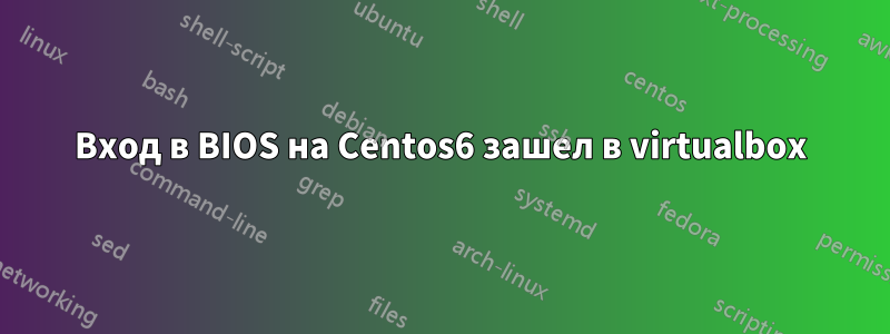 Вход в BIOS на Centos6 зашел в virtualbox